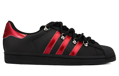 Adidas Originals SUPERSTAR Anti-Slip Wear-Resistant Low-Top Skateboard Shoes Unisex Black Red