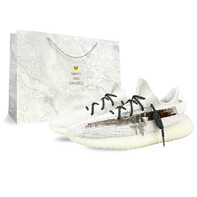Adidas Originals Yeezy Boost 350 V2 Abrasion Resistant Low Top Casual Shoes Unisex White
