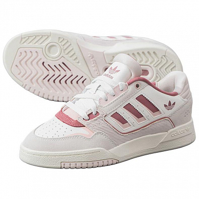 Adidas Originals Drop Step Anti-Slip Wear-Resistant Low-Top Skateboard Shoes Unisex White Pink