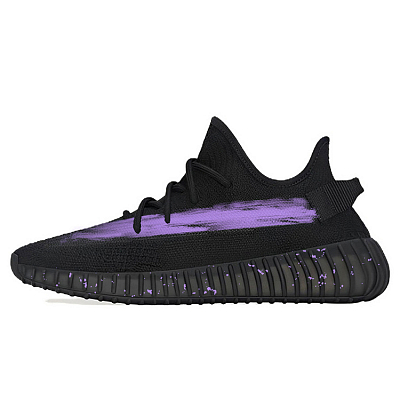 Adidas Originals Yeezy Boost 350 V2 Breathable Moisture-Wicking Coverage Low-Top Casual Shoes Unisex Black Purple