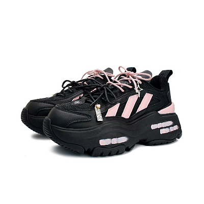 Adidas Originals OZGAIA Anti Slip And Wear Resistant Height Increasing Low Top Casual Shoes Women's Black Pink