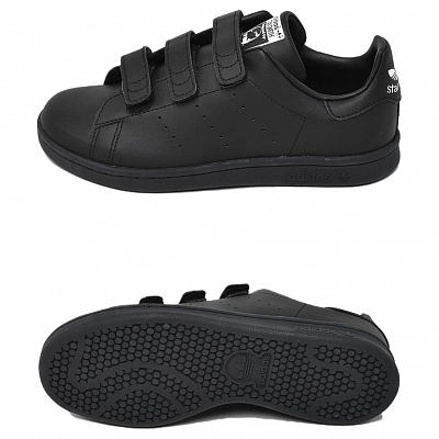Adidas Originals STAN SMITH Anti Slip Wear Resistant Low Top Casual Shoes Women's Black