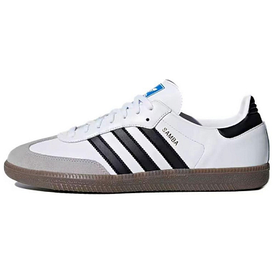 Adidas Originals SAMBA OG Abrasion Resistant Low Top Skateboard Shoes Unisex Black White Gray