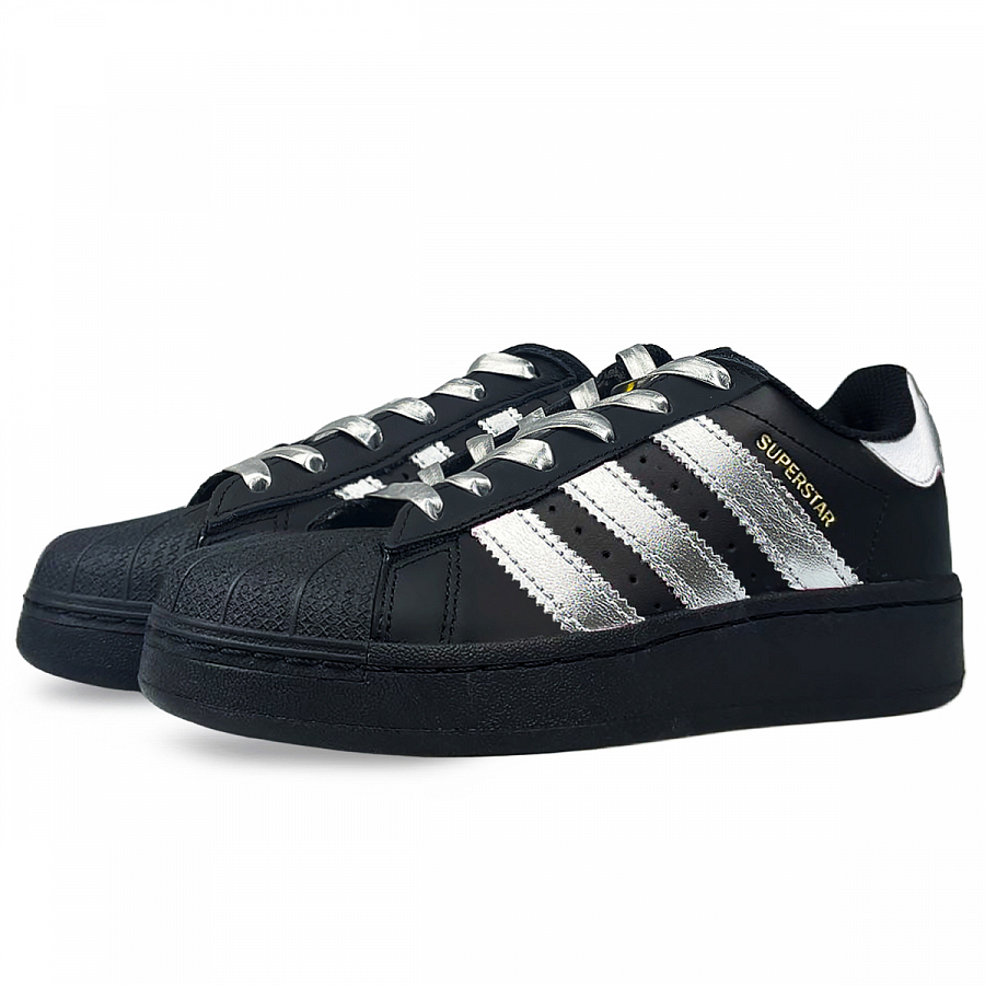 Adidas Originals SUPERSTAR XLG Anti Slip Wear Resistant Low Top Skateboard Shoes Unisex Black Silver купить в интернет-магазине Yoocart с быстрой доставкой по России.
