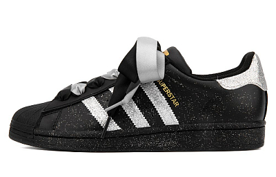 Adidas Originals SUPERSTAR Anti-Slip And Wear-Resistant Lightweight Low-Top Skateboard Shoes Unisex Black Silver