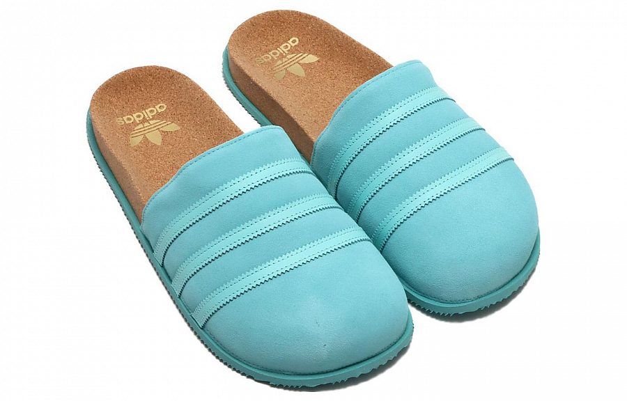 Adidas Adimule Lea Slides Aqua купить в интернет-магазине Yoocart с быстрой доставкой по России.