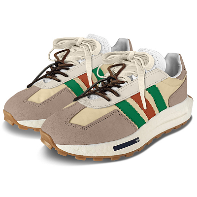 Adidas Originals RETROPY Slip Resistant, Abrasion Resistant, Breathable Low Top Running Shoes Unisex Beige Brown Green