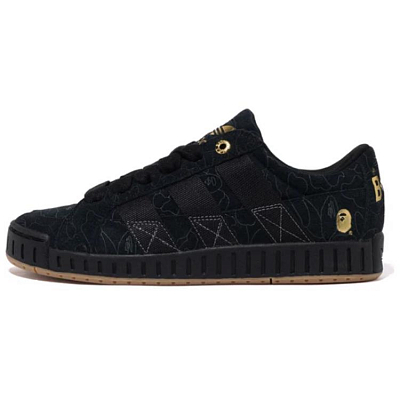 BAPE BLACK x Adidas Originals NRTN Anti Slip Wear Resistant Low Top Skateboard Shoes Men's Black
