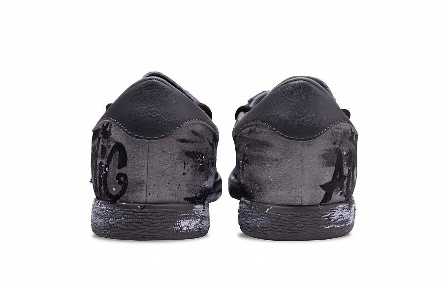Adidas Originals Stadt Anti-Slip Wear-Resistant Low-Top Skateboard Shoes Unisex Black Gray Silver