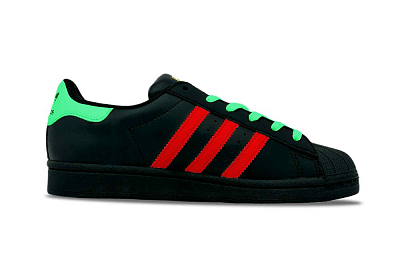 Adidas Originals SUPERSTAR Slip Resistant Low Top Skateboard Shoes Unisex Black Green Red