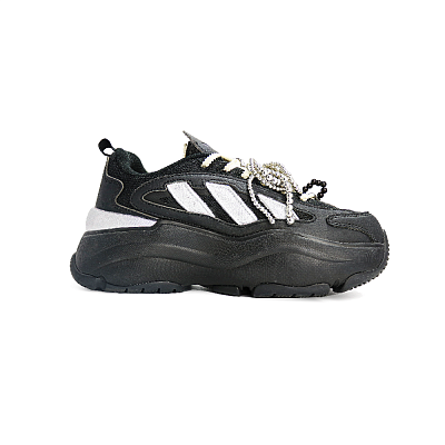 Adidas Originals OZGAIA Star Feather Bubbles Anti-Slip Wear-Resistant Low-Top Casual Shoes Women's Black Silver