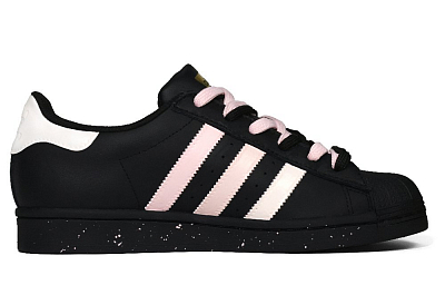Adidas Originals SUPERSTAR Anti-Slip Wear-Resistant Low-Top Skateboard Shoes Unisex Black Pink White