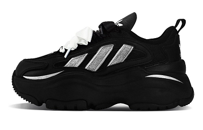 Adidas Originals OZGAIA Anti-Slip And Wear-Resistant Height Increasing Low-Top Casual Shoes Women's Black Silver