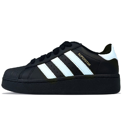 Adidas Originals SUPERSTAR XLG Abrasion Resistant Low Top Skateboard Shoes Unisex Blue Black
