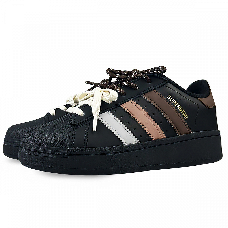 Adidas Originals SUPERSTAR XLG Anti-Slip Wear-Resistant Low-Top Skateboard Shoes Unisex Black Brown купить в интернет-магазине Yoocart с быстрой доставкой по России.