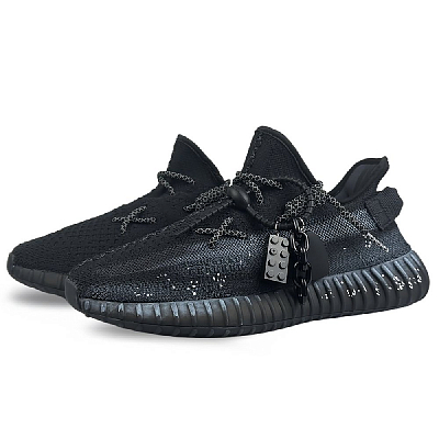 Adidas Originals Yeezy Boost 350 V2 Slip Resistant Low Top Casual Shoes Unisex Black Gray