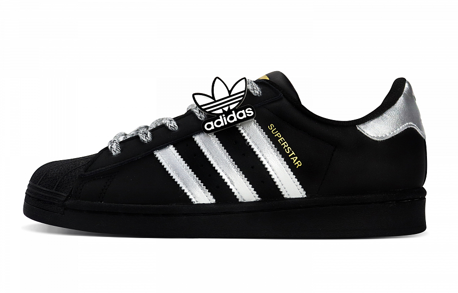 Adidas Originals SUPERSTAR Anti-Slip And Wear-Resistant Lightweight Low-Top Skateboard Shoes Unisex Black Silver купить в интернет-магазине Yoocart с быстрой доставкой по России.
