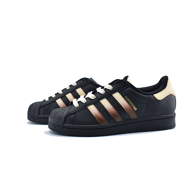 Adidas Originals SUPERSTAR Anti-Slip Wear-Resistant Low-Top Skateboard Shoes Unisex Black Gold