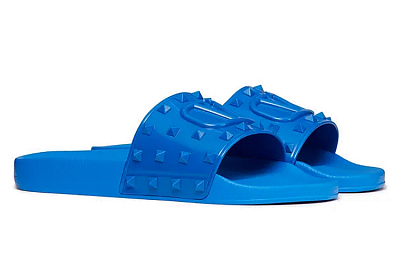 Valentino SUMMER VLOGO Slide Slippers Men's Blue