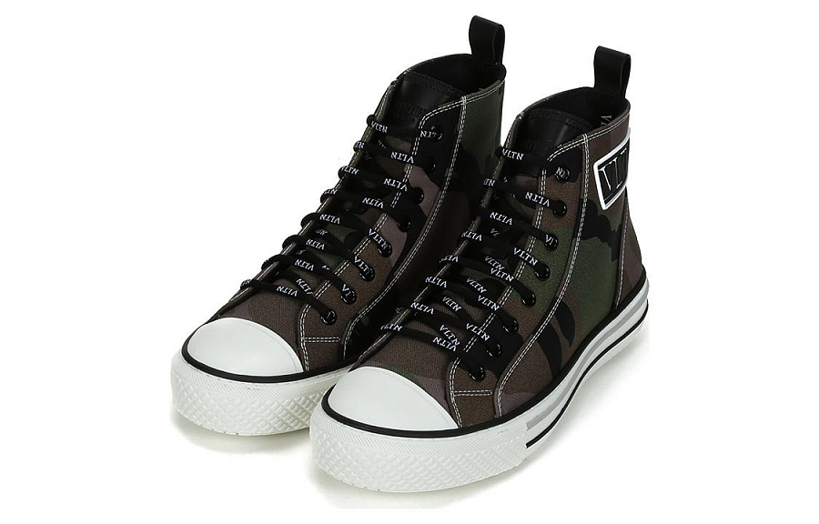 Valentino Giggies High Top Stylish Skateboarding Shoes Men's Army Green