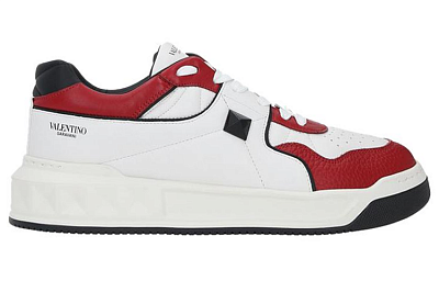 Valentino GARAVANI Low Top Stylish Skateboarding Shoes Men's White Red