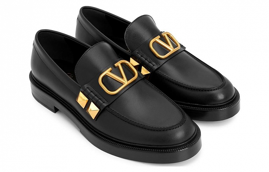 Valentino Garavani Stud Sign Leather Loafers