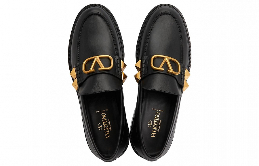 Valentino Garavani Stud Sign Leather Loafers