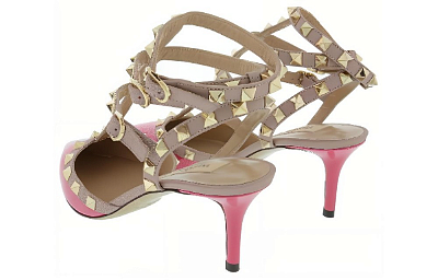 Valentino Rockstud GARAVANI Slim Heel High Heels Women's Pink