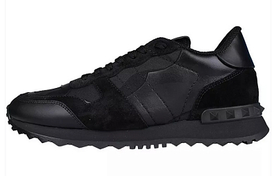 Valentino Rockrunner Breathable Low Top Casual Athletic Shoes Women's Black