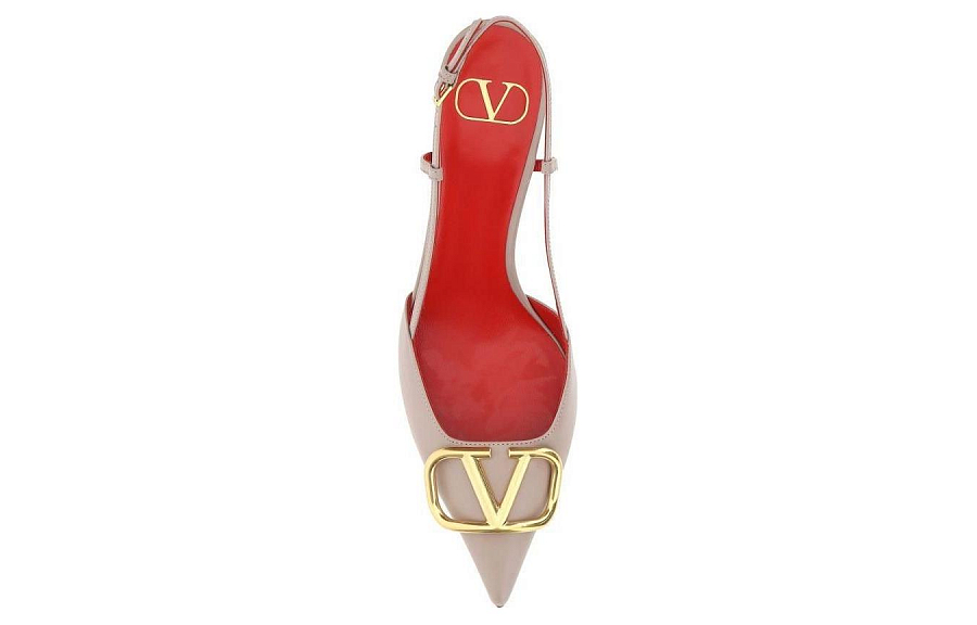 Valentino VLogo Plaque Pointed Toe Slingback Pumps купить в интернет-магазине Yoocart с быстрой доставкой по России.