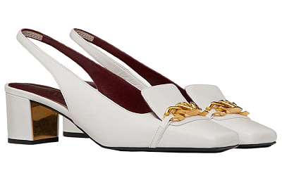 Valentino Vlogo Block Heel Mary Jane Shoes Women's White