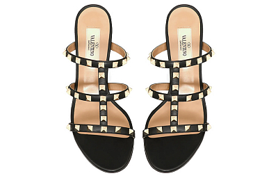 Valentino Rockstud Beach Sandals Women's Black