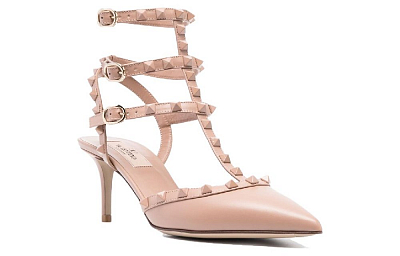 Valentino Rockstud Slim Heel High Heels Women's Pink