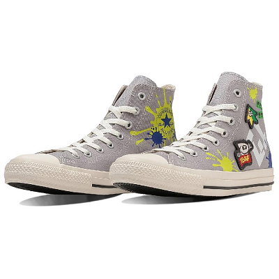 Splatoon3 x Converse All Star Slip-Resistant High-Top Canvas Shoes Unisex Gray