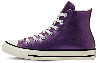 Converse Shiny Metals Chuck Taylor All StarHigh Top Leather Purple Women's