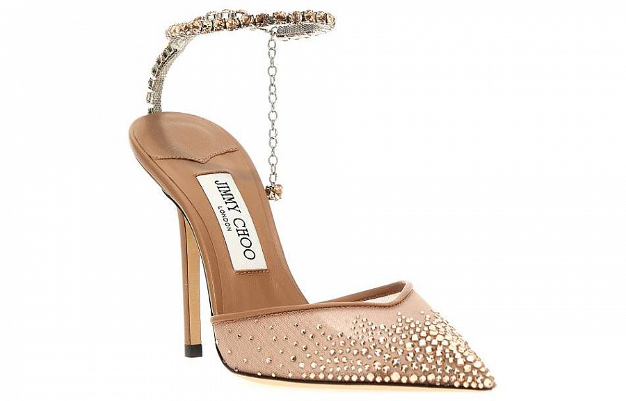 Jimmy Choo Saeda 100mm Crystal-embellished Pumps