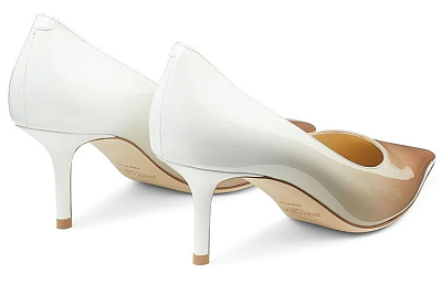 Jimmy Choo LOVE 65 Slim Heel High Heels 6.5cm Women's White Umber