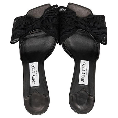 Jimmy Choo Slide Slippers 7cm Women's Black