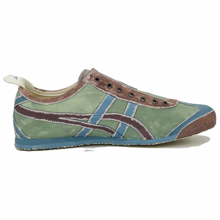 Onitsuka Tiger MEXICO 66 Anti-Slip And Wear-Resistant Breathable Low-Top Casual Shoes Unisex Green Blue