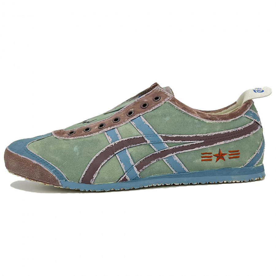 Onitsuka Tiger MEXICO 66 Anti-Slip And Wear-Resistant Breathable Low-Top Casual Shoes Unisex Green Blue