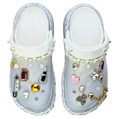 Crocs Classic Clog Silver Princess Clogs Unisex Advanced Silver Gray