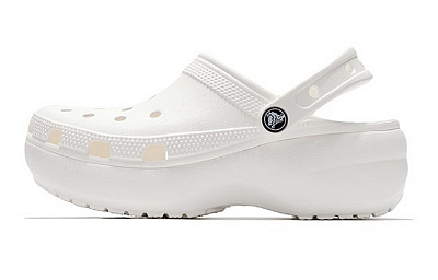 Crocs Classic Platform Clog Classic Cloud Clog Vintage Clogs Women's White Blue