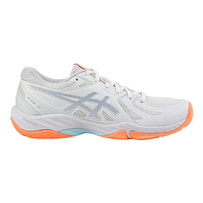 Asics Low Top Badminton Shoes Unisex White Orange