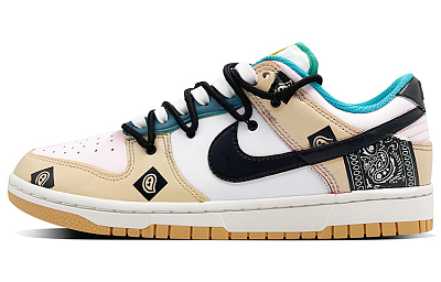 Nike Dunk Coverage Slip Resistant And Abrasion Resistant Low Top Skateboard Shoes Unisex White Black Pink