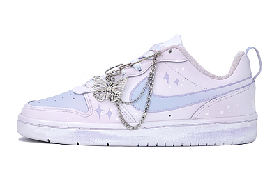 Nike Court Borough Low 2 Low-Top Skateboard Shoes GS Purple Pink