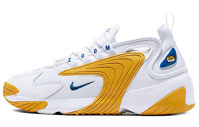 Nike Zoom 2K Shock Absorbers With Slip Resistant Features Low Top Running Shoes Women's White Yellow