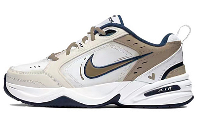 Nike Air Monarch 4 White Navy Height Increasing Low-Top Chunky Sneakers Unisex Brown White