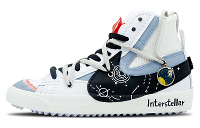 Nike Blazer Cushioning, Wear Resistant High Top Skateboard Shoes Unisex White Blue Black