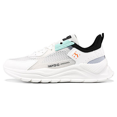 361° Breathable And Resilient Low Top Casual Running Shoes Men's White Black