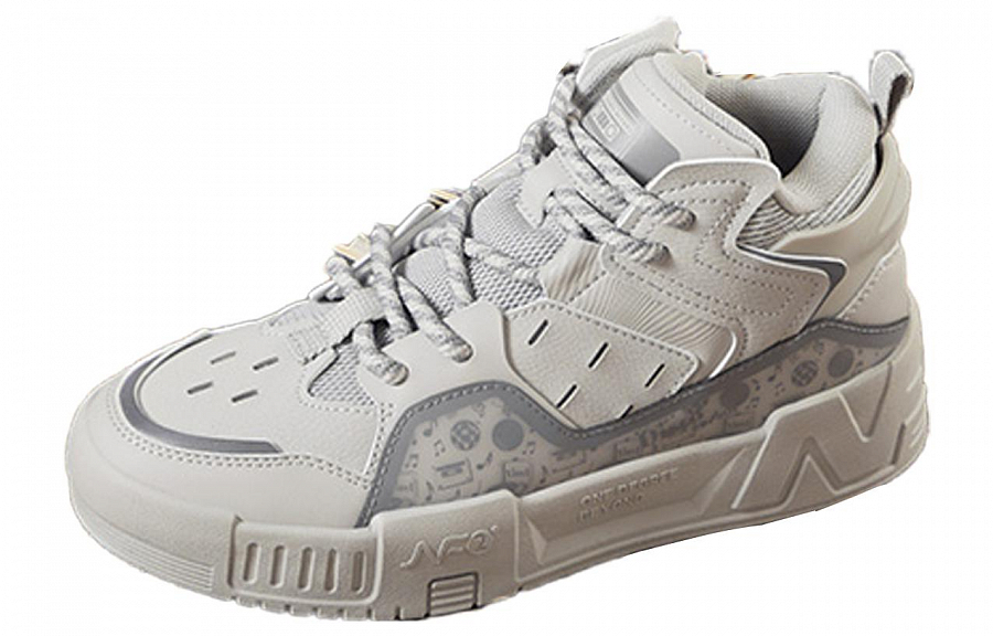 361° 2023 Fall New Arrival Abrasion Resistant High Top Skateboard Shoes Women's Zinc Iron Gray